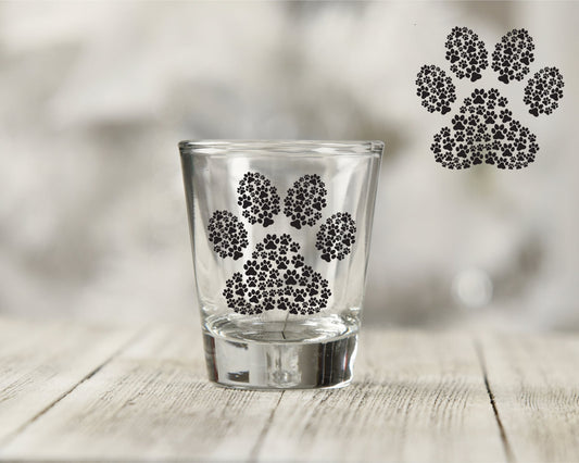 Paw Print Shot Glass