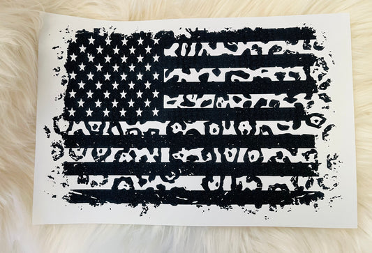 Cheetah Flag Screen Print Transfer