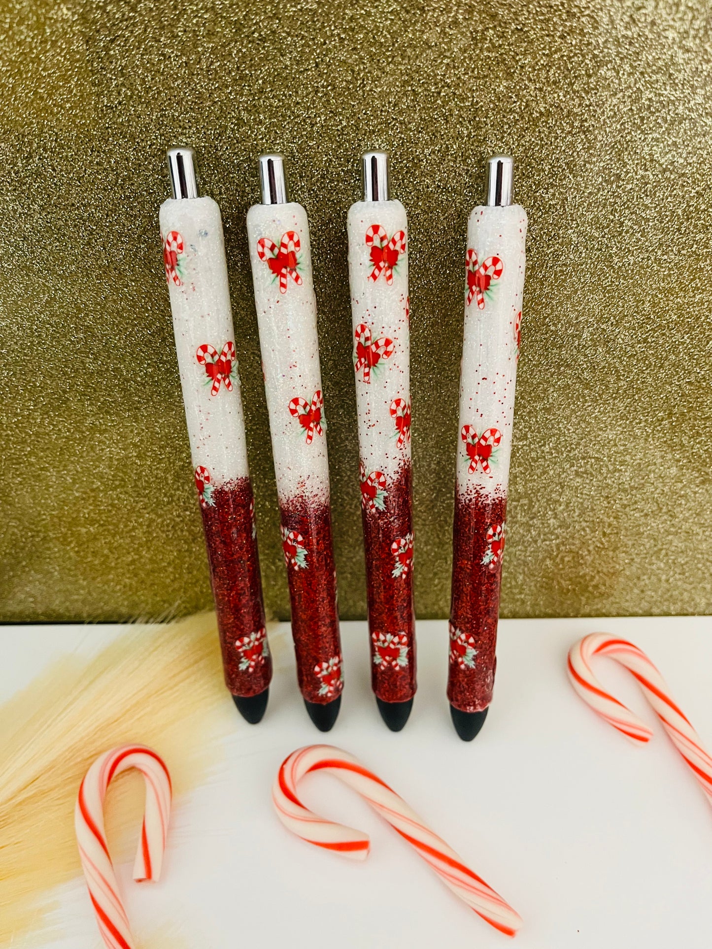 Candy Cane Glitter Pen