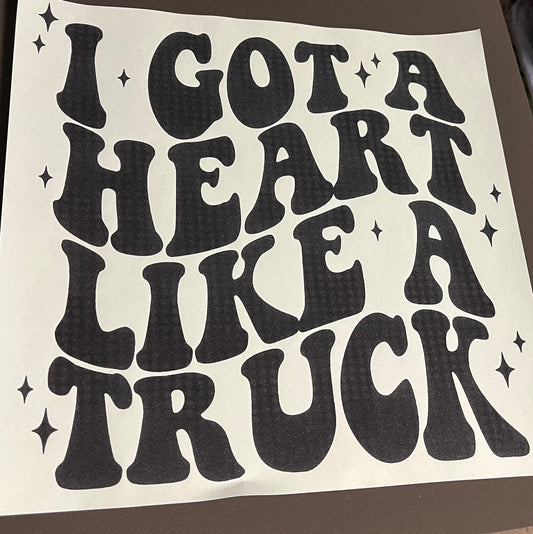 Heart Like a Truck Screen Print Transfer