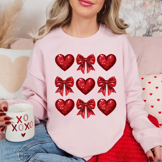 Heart & Bow Collage Sweater