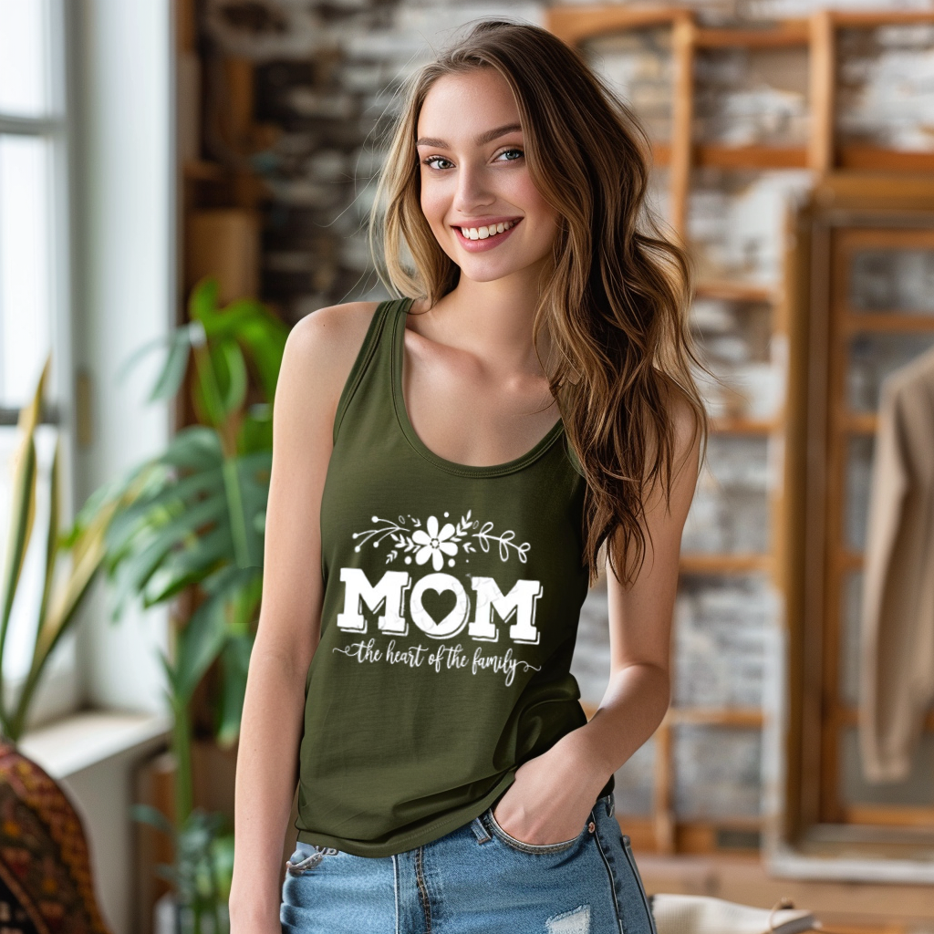Mom the Heart of the Family Tank Top