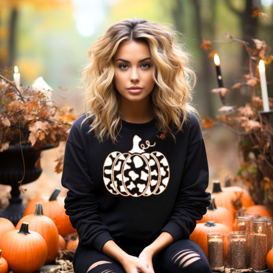 Cowhide Pumpkin Sweater