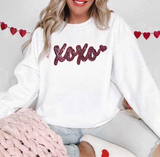 XOXO Sequin Patch Sweater