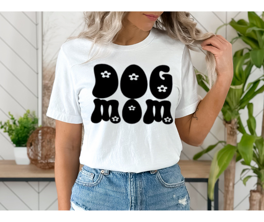 Dog Mom w/ flowers Screen Print Transfer